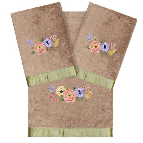 Linum Home Textiles Turkish Cotton Embellished Towel Set
