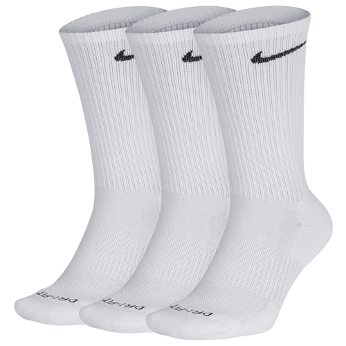 Nike Mens 3 Pack Dri-FIT Plus Crew Socks White