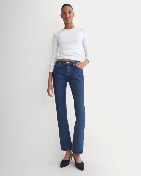 Everlane x Elena Bonvicini Highland Low-Rise Cigarette Jean In Indigo, Size 30