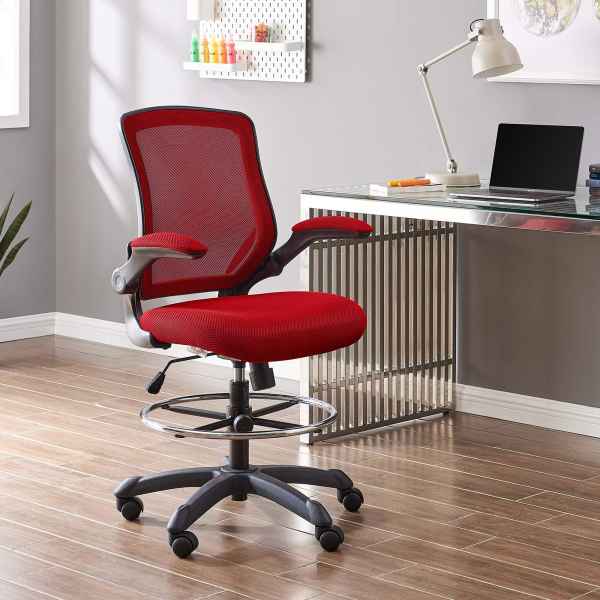 Veer Drafting Chair by Modway - Red