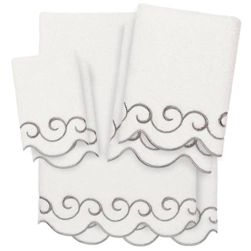 Linum Home Textiles Adornia Scallop 2-pc. Cotton Personalized Towel