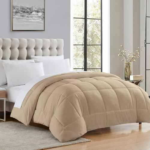Sweet Home Collection – Down Alternative Reversible All Season Solid Comforter, Full – Burgundy