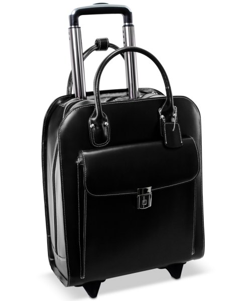 McKlein Leather Wheeled Laptop Briefcase