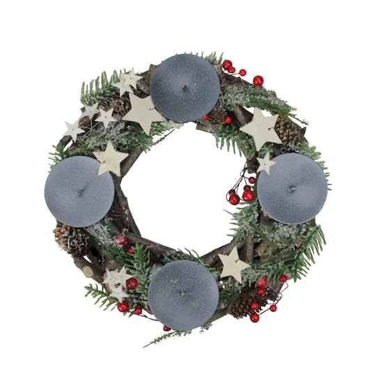 12 Pinecones & Berries with Stars Christmas Votive Candle Holder By Northlight | Michaels