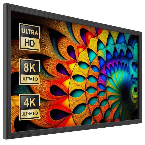 KHOMO GEAR - 100 Fixed Frame Projector Screen Wall-Mount 16:9 Matte Screen for 4K/8K HDR & UST Projection