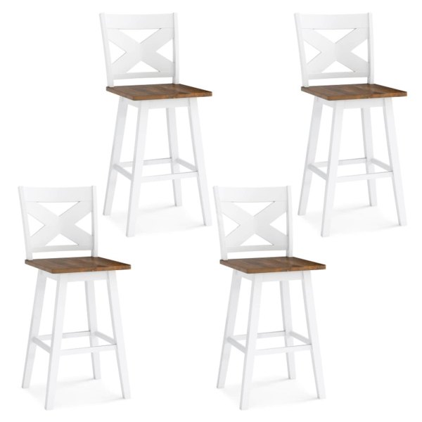 SUGIFT Set of 4 Bar Stools with Backrest and one_size