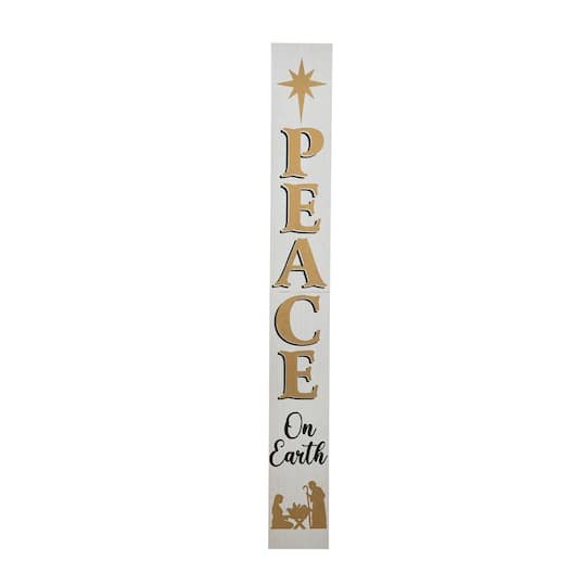 Glitzhome 60 PEACE Nativity Wooden Porch Sign | 7.25 x 60 | Michaels