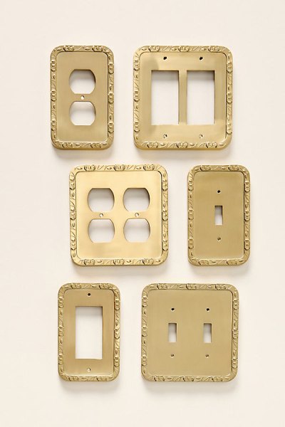 Floral Border Metal Switch Plate