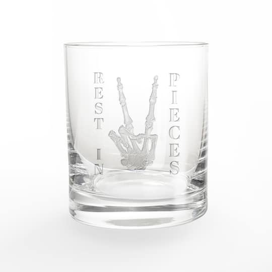 Rest in Pieces Peace Sign 11 oz Whiskey Glass By Designs Direct | 3 x 3.5 | Michaels