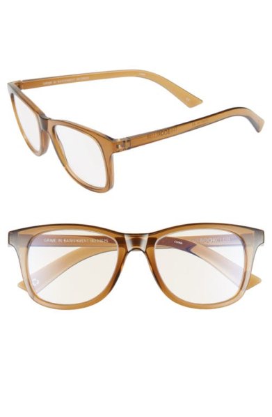 The Book Club Grime in Banishment 52mm Blue Light Blocking Reading Glasses in Cola at Nordstrom