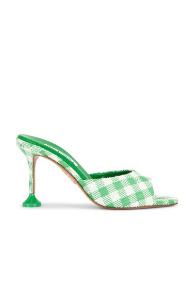 Aquazzura Bisous 85 Mule Sandal in Green