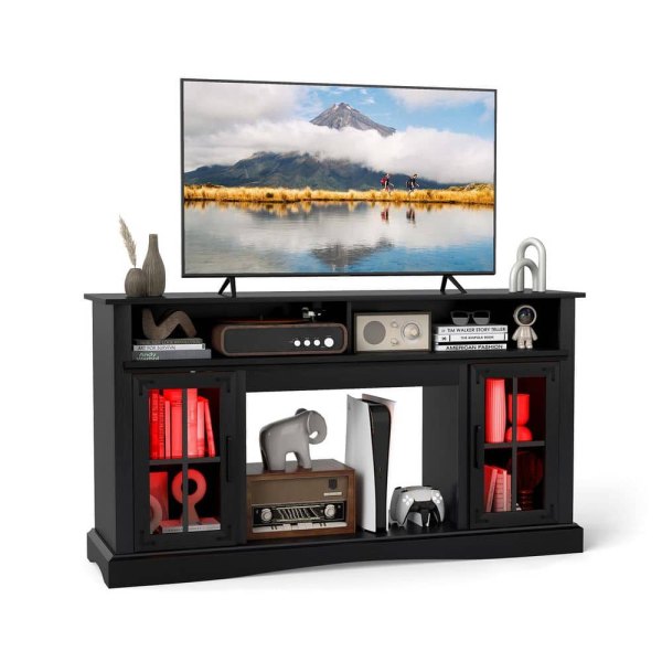 Black TV Stand Fits TVs up to 50 in.