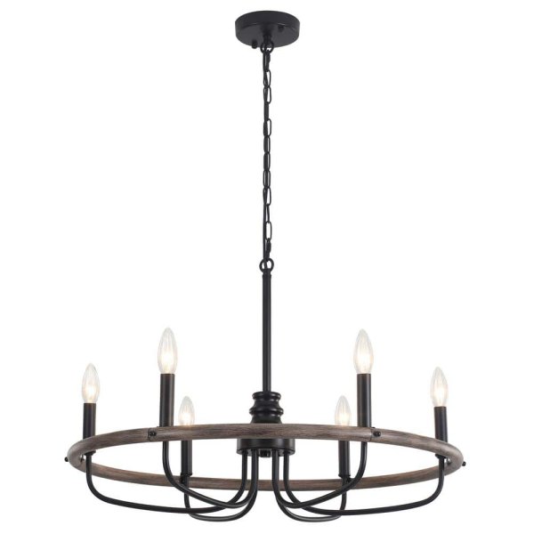 Dimmable Round Chandelier for Kitchen Island with no Bulbs Included