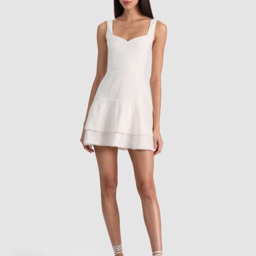 Miriam Sweetheart Mini Dress Off White