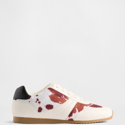 Kids Cow Print Sneakers