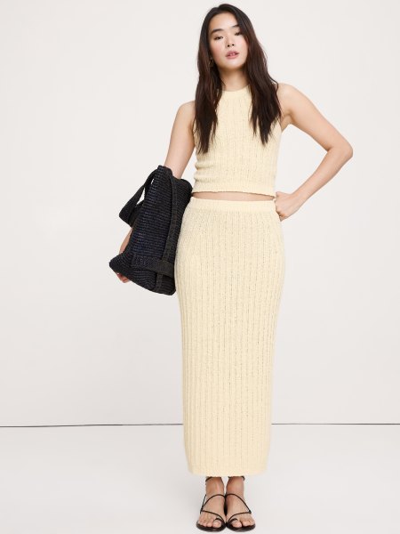 Boucl Cotton Sweater Skirt