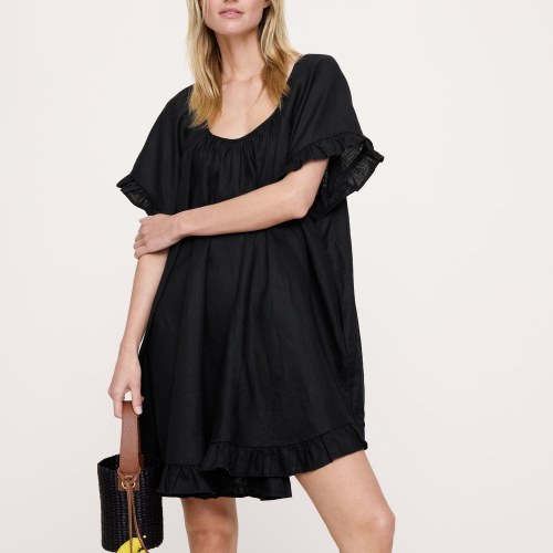 Ruffle Trim Mini Dress