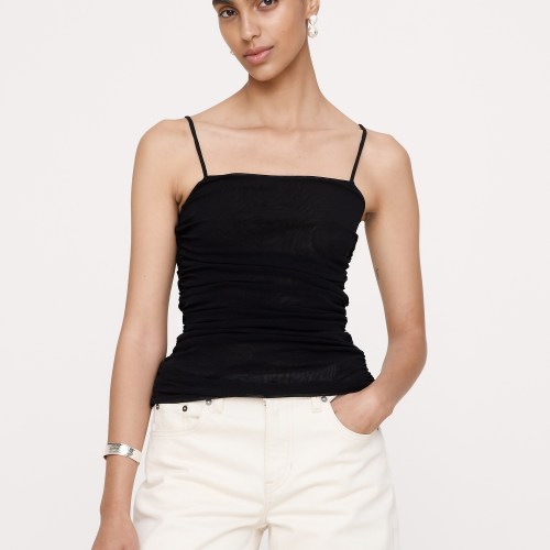 Ruched Mesh Tank