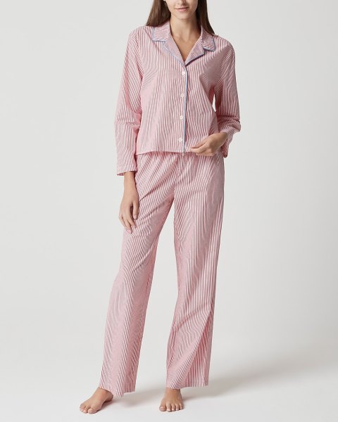 100% cotton wide-leg pant pajama set