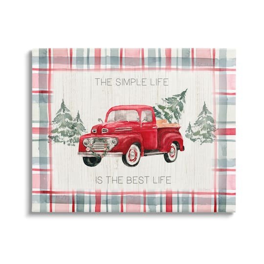 Stupell Industries Simple Life Is Best Plaid Truck Canvas Wall Art in | x | Michaels