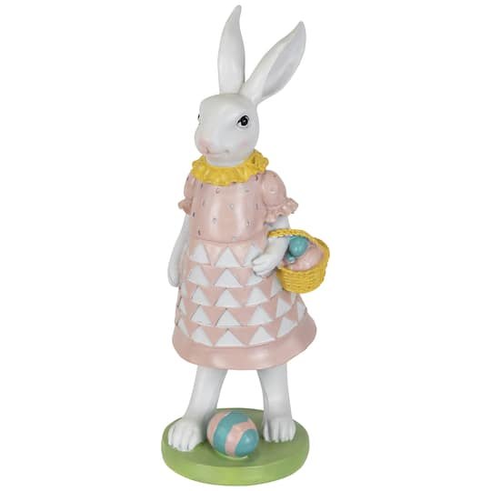 12 Girl Bunny with Easter Basket Outdoor Garden Statue By Northlight in Pink | Michaels