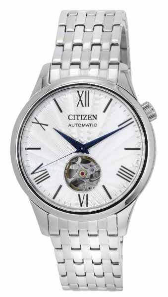Citizen - Stainless Steel Open Heart Dial Automatic NH9130-84A Mens Watch - Silver