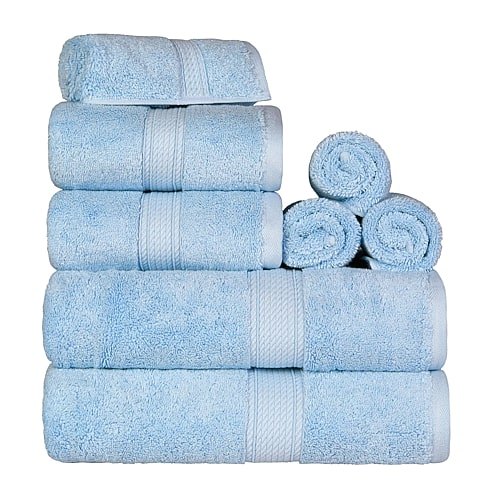 SUPERIOR Madeline Collection | Plush Egyptian Cotton Quick Dry Solid Bath Towel Set, One Size