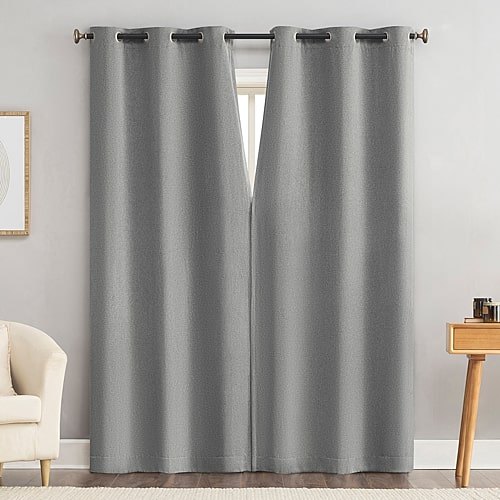 Sun Zero Glynn Magnetic Closure Grommet Top 100% Blackout Set of 2 Curtain Panel, One