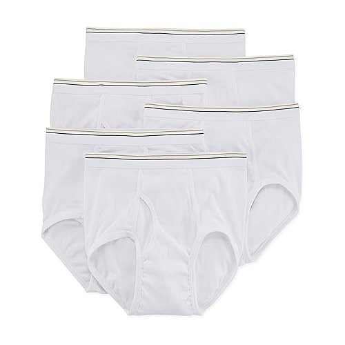 Stafford Cotton Full Cut Mens 6 Pack Briefs White