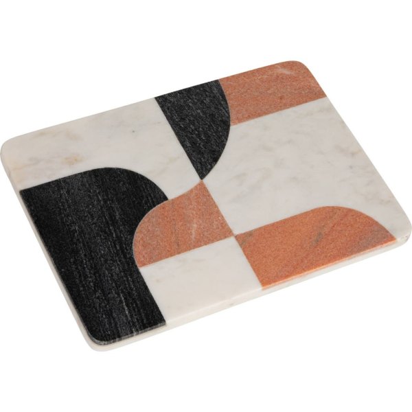 Storied Home Marble Cutting Board with Abstract Design, White, Rust and Black at Nordstrom
