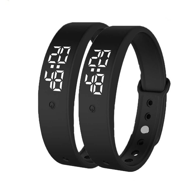 PRIMEPLUS - Vibrating Alarm Watch for Heavy Sleepers, Silent Wake Bracelet, NonAudible Sleep Band for Men & Women - Black 2pcs - (2026)