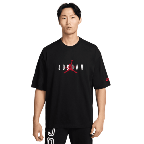 Jordan Mens Brooklyn Air Oversized Crew – – Gym Red / Black