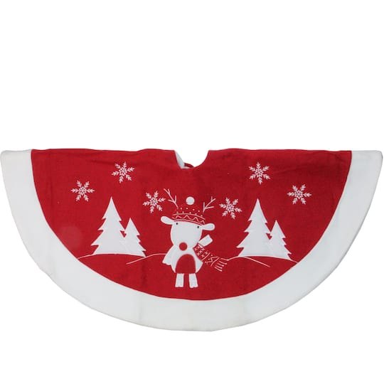 Red White Reindeer Christmas Tree Skirt By Northlight | Michaels