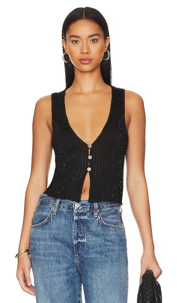 Free People Seascape Vest in Black. size (also in)