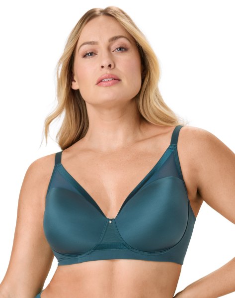 Bali Flawless Fit Womens Wireless Bra with Foam, T-Shirt, Moisture Wicking