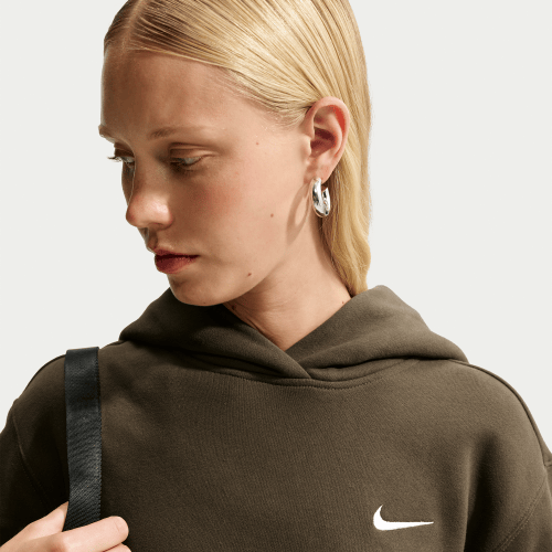 Nike Womens Studio Fleece Medium Weight Hoodie in Red