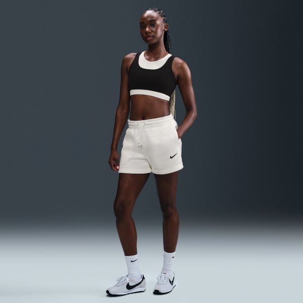 Womens Nike Sportswear Phoenix Fleece Mid-Rise 4 Shorts in White | IH2108-133