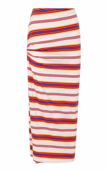 Rabanne Gathered-Detail Stretch-Cotton Maxi Skirt - Moda Operandi