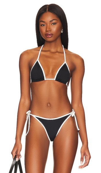 LSPACE Lotus Bikini Top in Black