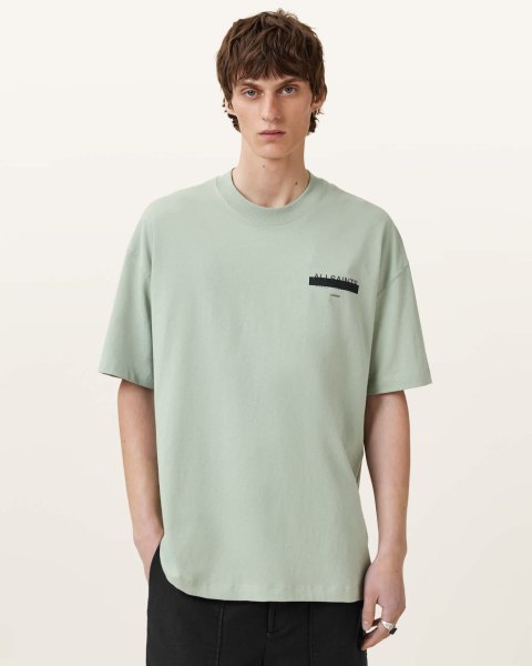 AllSaints Redact Oversized Embroidered Logo T-Shirt