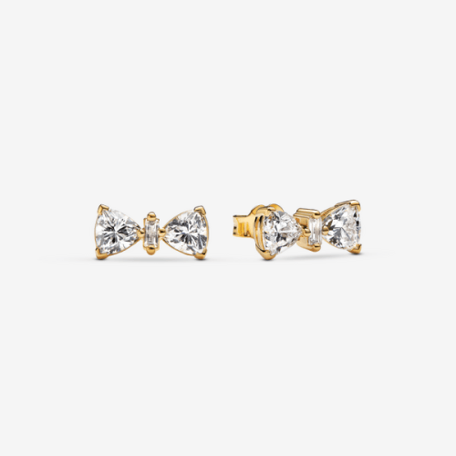 Pandora Sparkling Bow Row Hoop Earrings