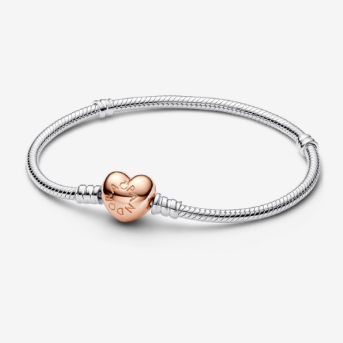 Pandora Moments Heart Snake Chain Bracelet