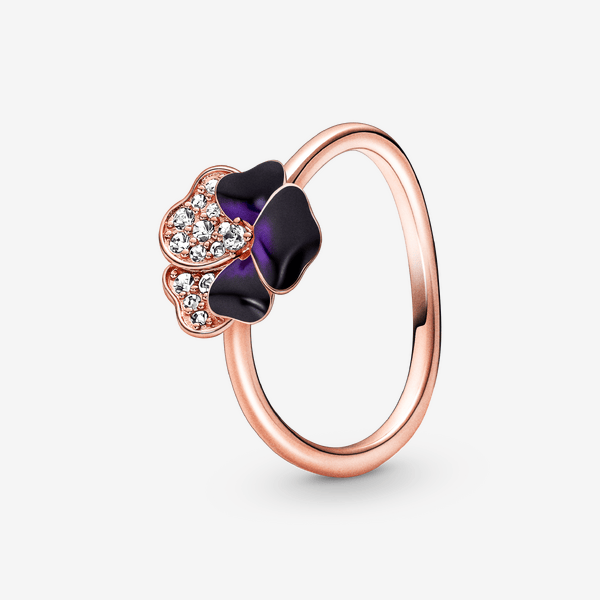 Pandora FINAL SALE Deep Purple Pansy Flower Ring
