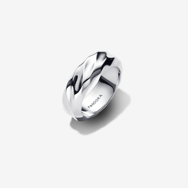 Pandora Rippled Wide Band Ring
