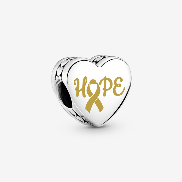 Pandora Hope Gold Ribbon Heart Charm