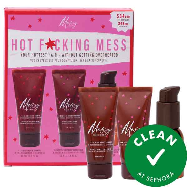 Messy by Alli Webb Hot Mess Mini Hair Styling Set for Frizz Control and Hydration