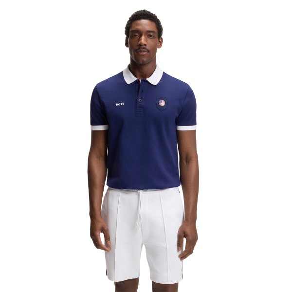 Mens Hugo Boss Blue USA Lux Paddy Polo