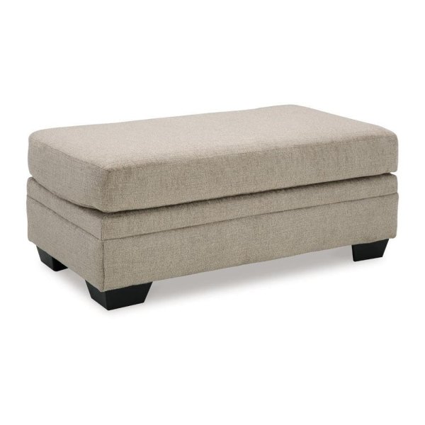 Ead Taupe Brown Polyester Rectangle Accent Ottoman