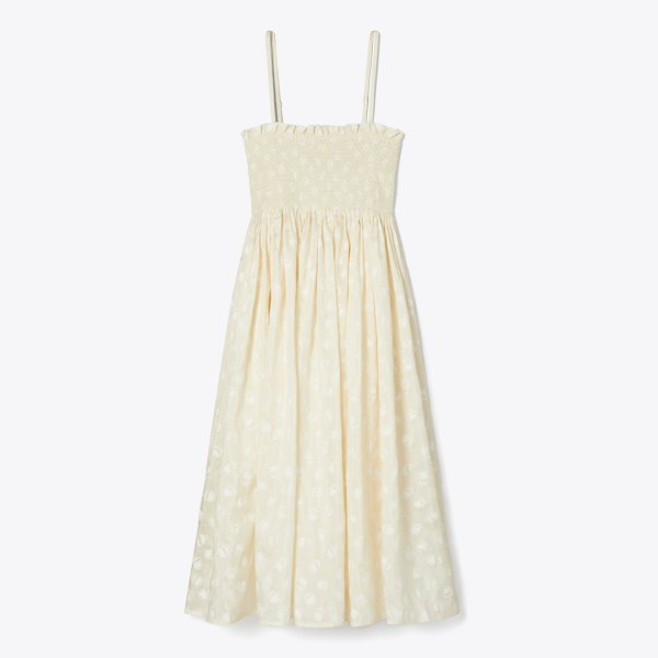 Tory Burch Smocked Silk Dress