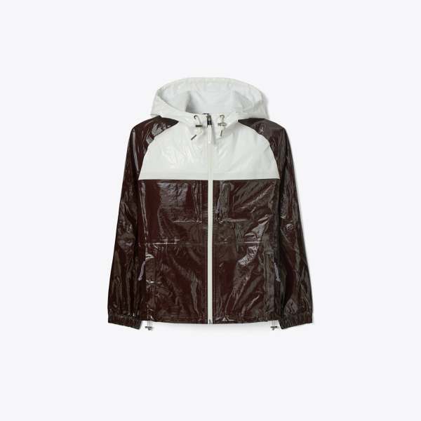 Tory Burch Patent Coated Cotton Anorak